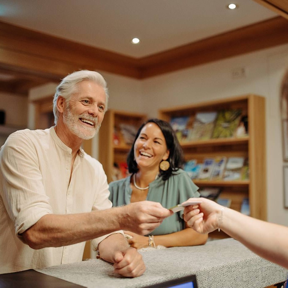 Checking in at the hotel