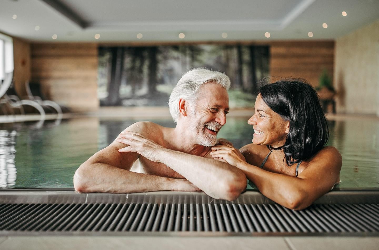 Swimming in the indoor pool