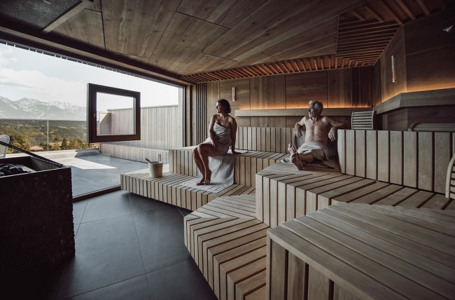 Sauna with panorama view