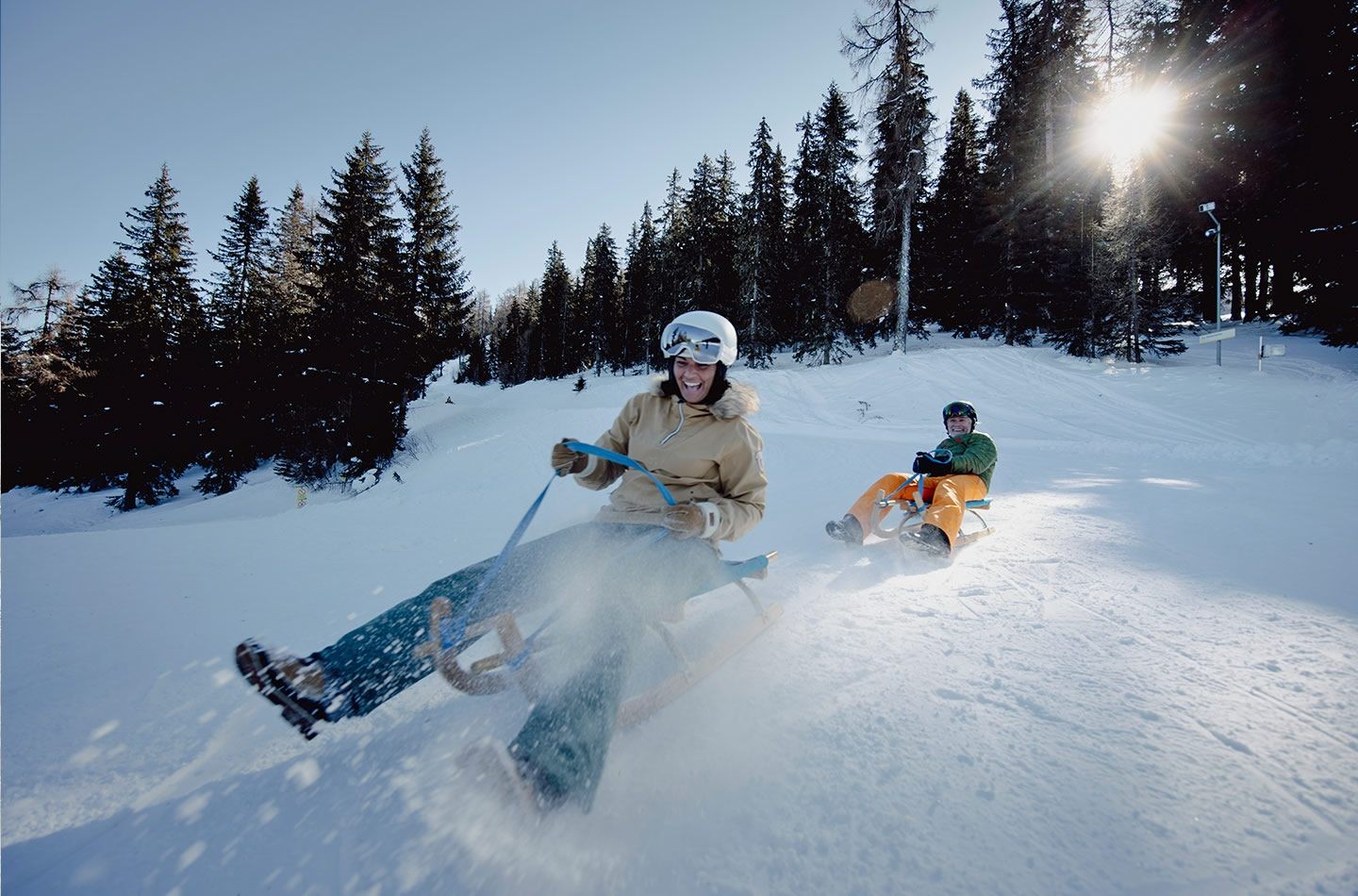 Schlittenfahren auf der Hochwurzen Rodelbahn